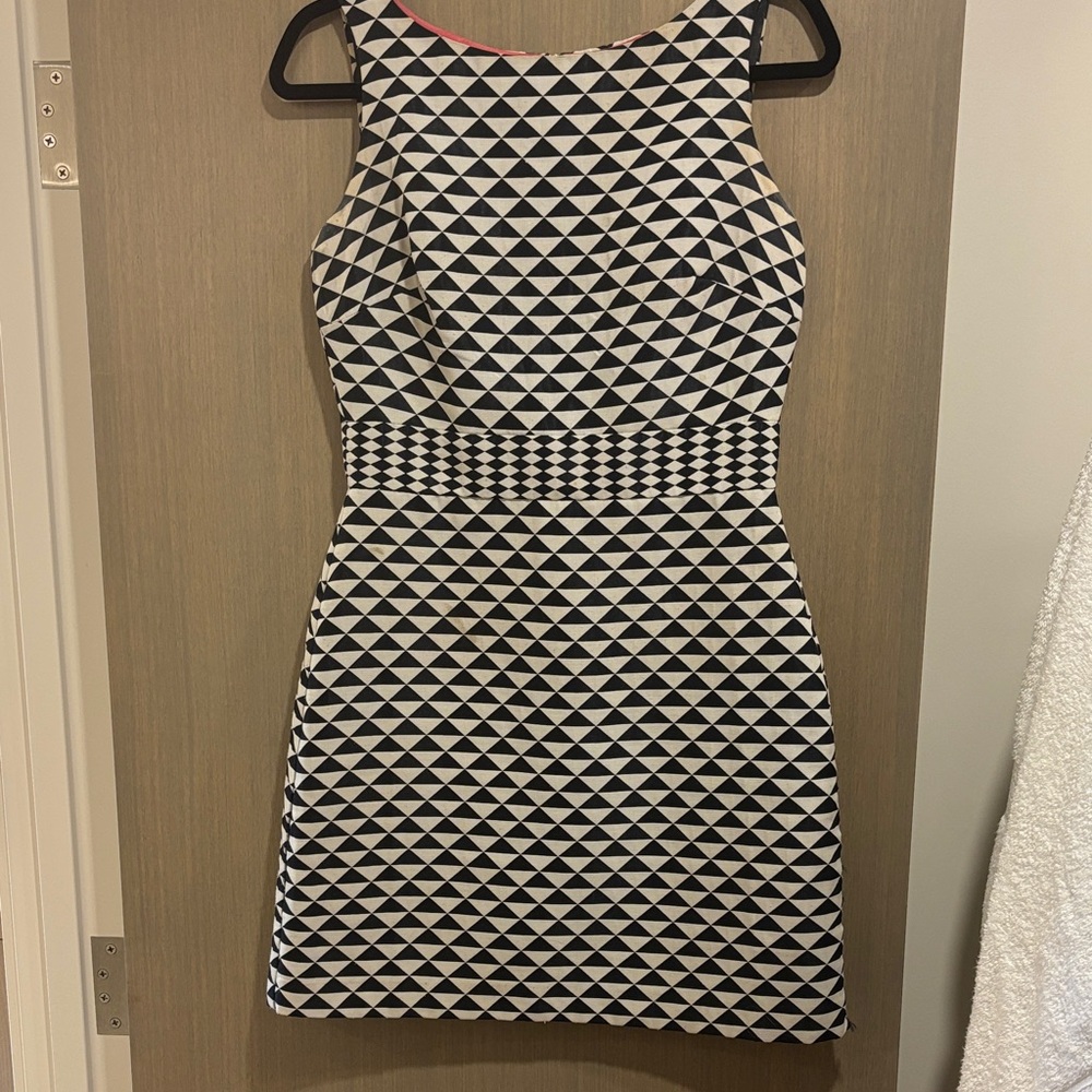 The Limited Black and White Triangle Mini Dress